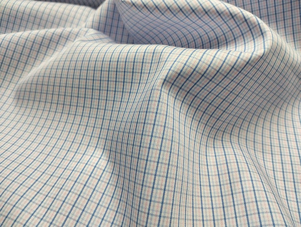 Thomas Mason Goldline Small Check Dress Shirt fabric for a custom shirt