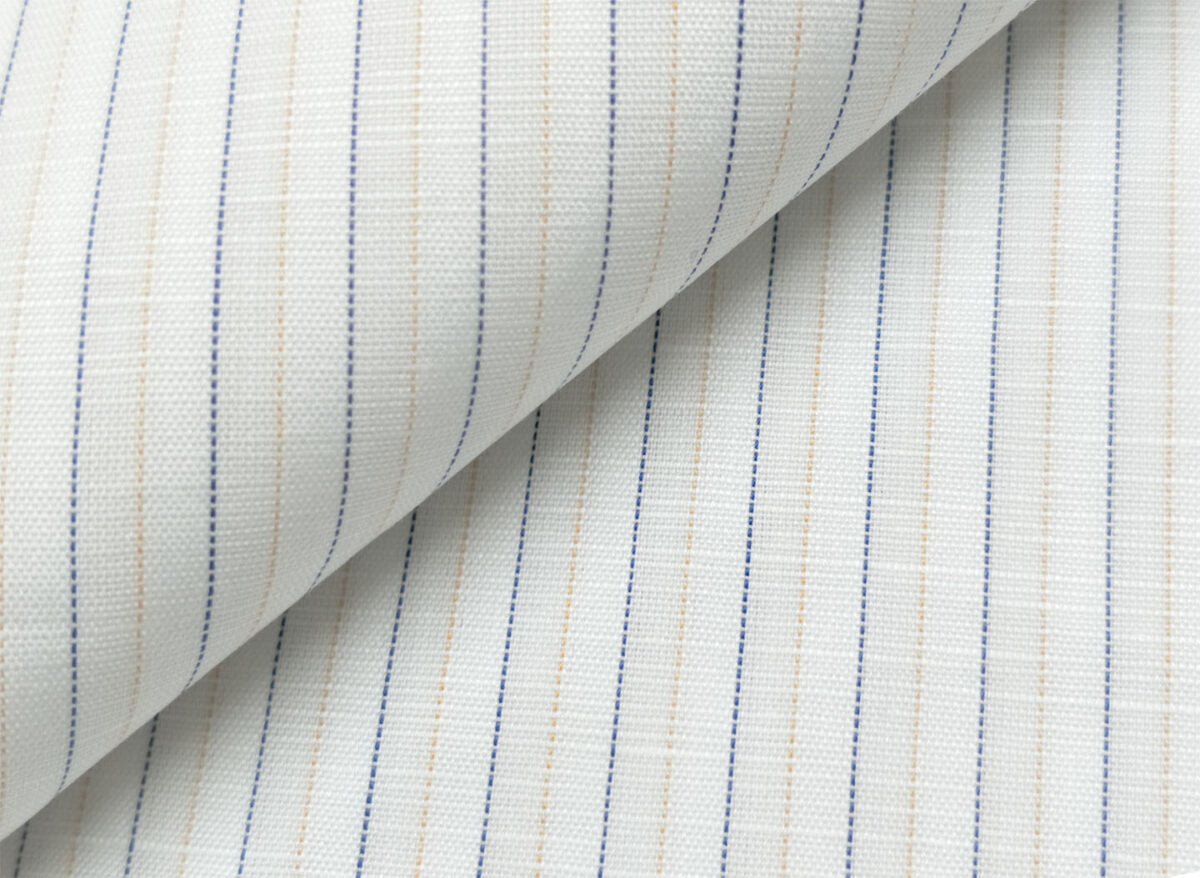 Italian Stripe Linen Shirt fabric for a custom shirt