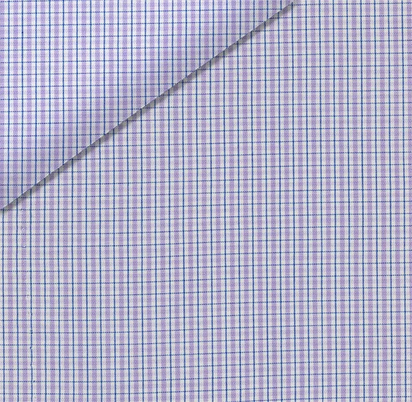 Lavender and Blue Check Dress Shirt fabric for a custom shirt