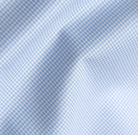 Light Blue Houndstooth Dress Shirt fabric for a custom shirt