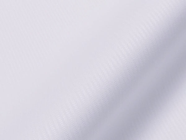 White Micro Herringbone Dobby Dress Shirt fabric for a custom shirt