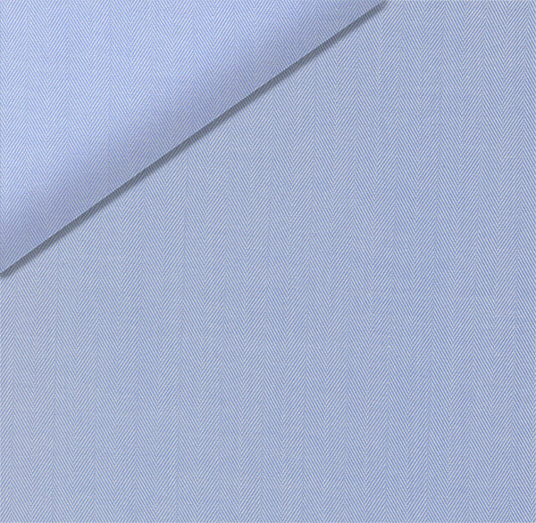 Light Blue Bold Herringbone Dress Shirt fabric for a custom shirt
