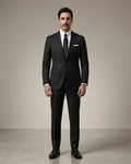 Black Italian Wool Suit for Men