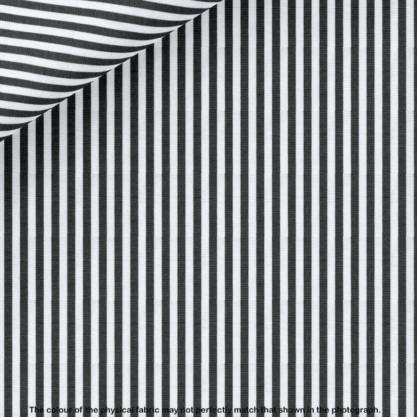 Black and White Stripe Dress Shirt fabric for a custom shirt