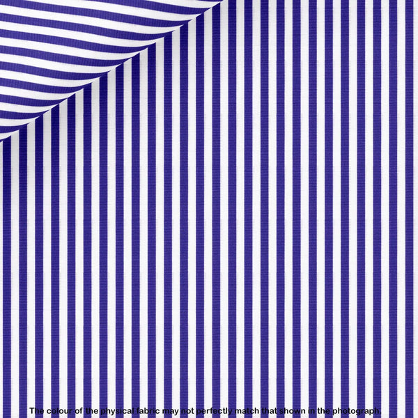 Blue and White Stripe Dress Shirt fabric for a custom shirt