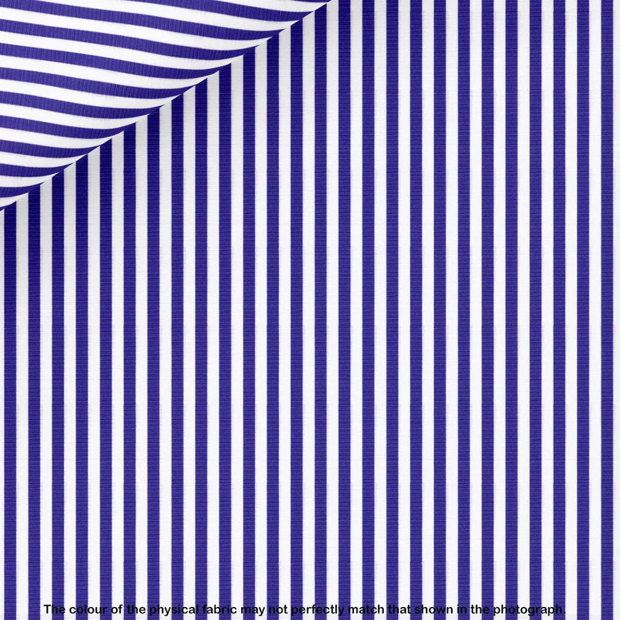 Blue and White Stripe Dress Shirt fabric for a custom shirt