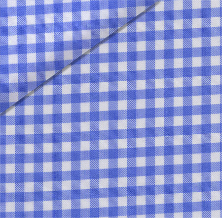 Blue Royal Oxford Check Dress Shirt fabric for a custom shirt