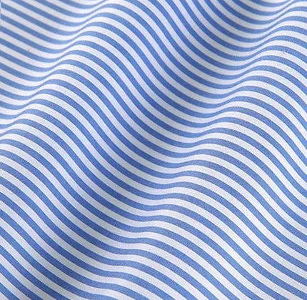 Blue Stripe Poplin Dress Shirt fabric for a custom shirt