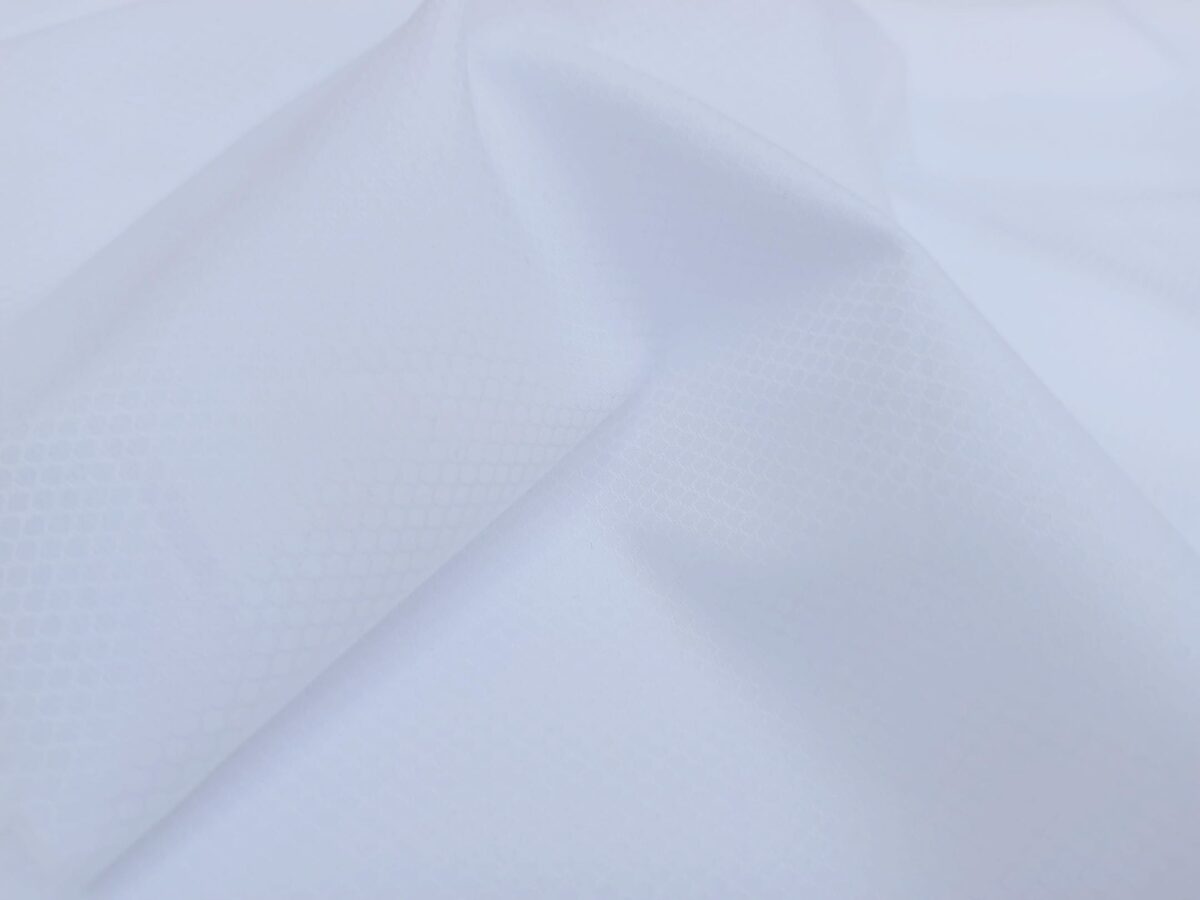 White Textured Dobby Dress Shirt fabric for a custom shirt