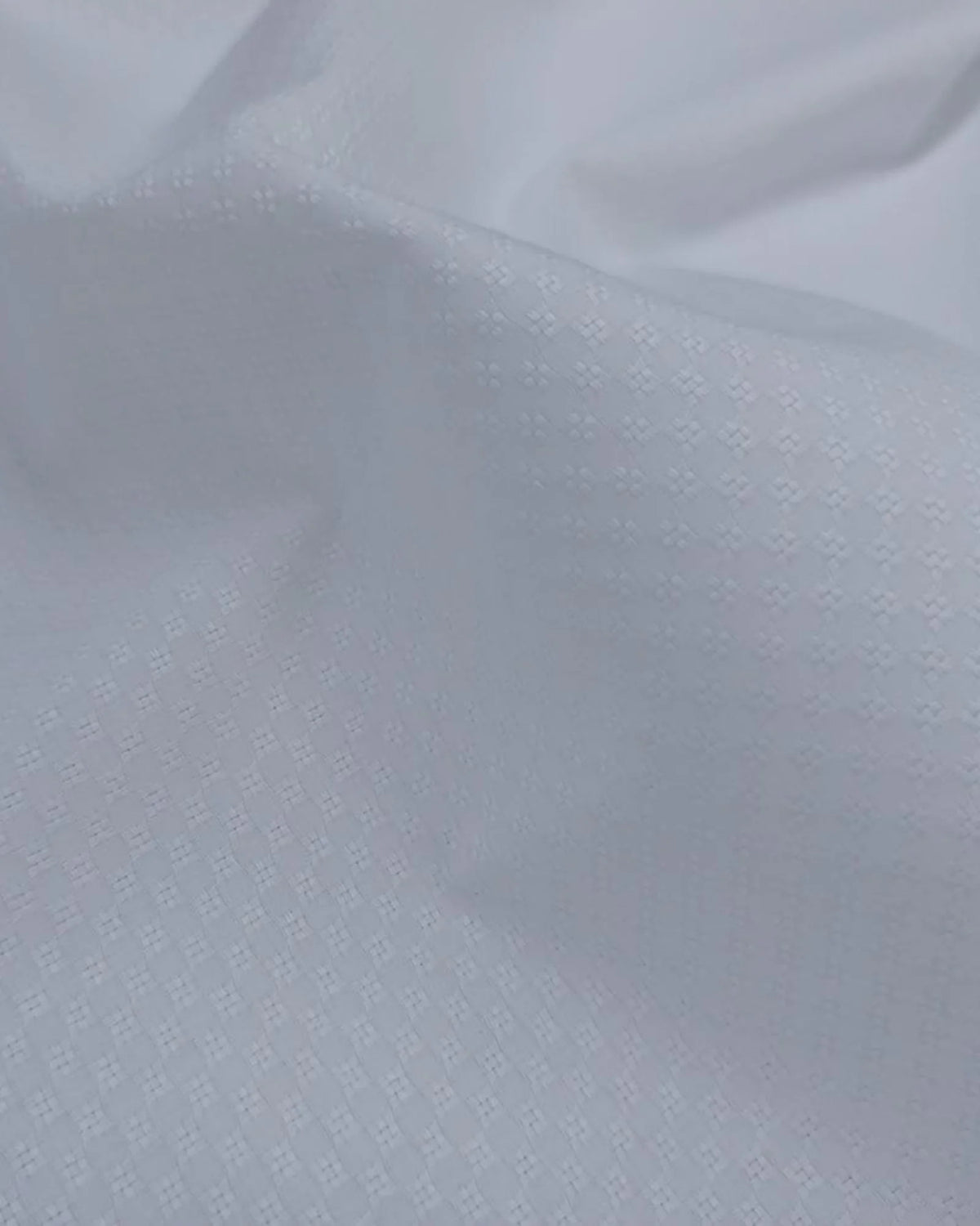 White Self-Pattern Dobby custom dress shirt fabric — Panache Bespoke