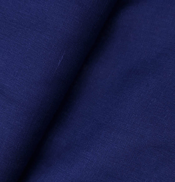 Dark Blue Linen Shirt fabric for a custom shirt