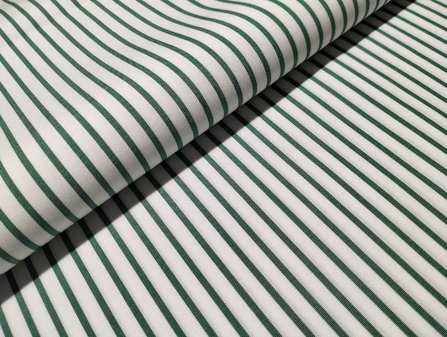 Green Stripe Broadcloth Dress Shirt fabric for a custom shirt