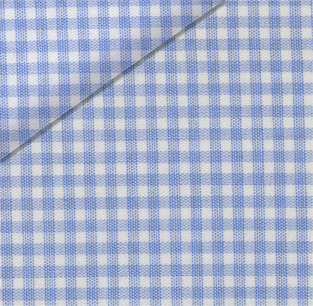 Light Blue Gingham Dress Shirt fabric for a custom shirt