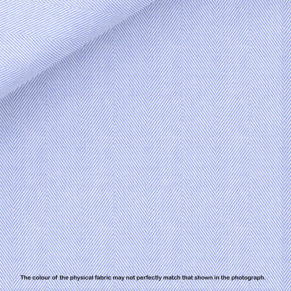 Thomas Mason Light Blue Herringbone Dress Shirt fabric for a custom shirt