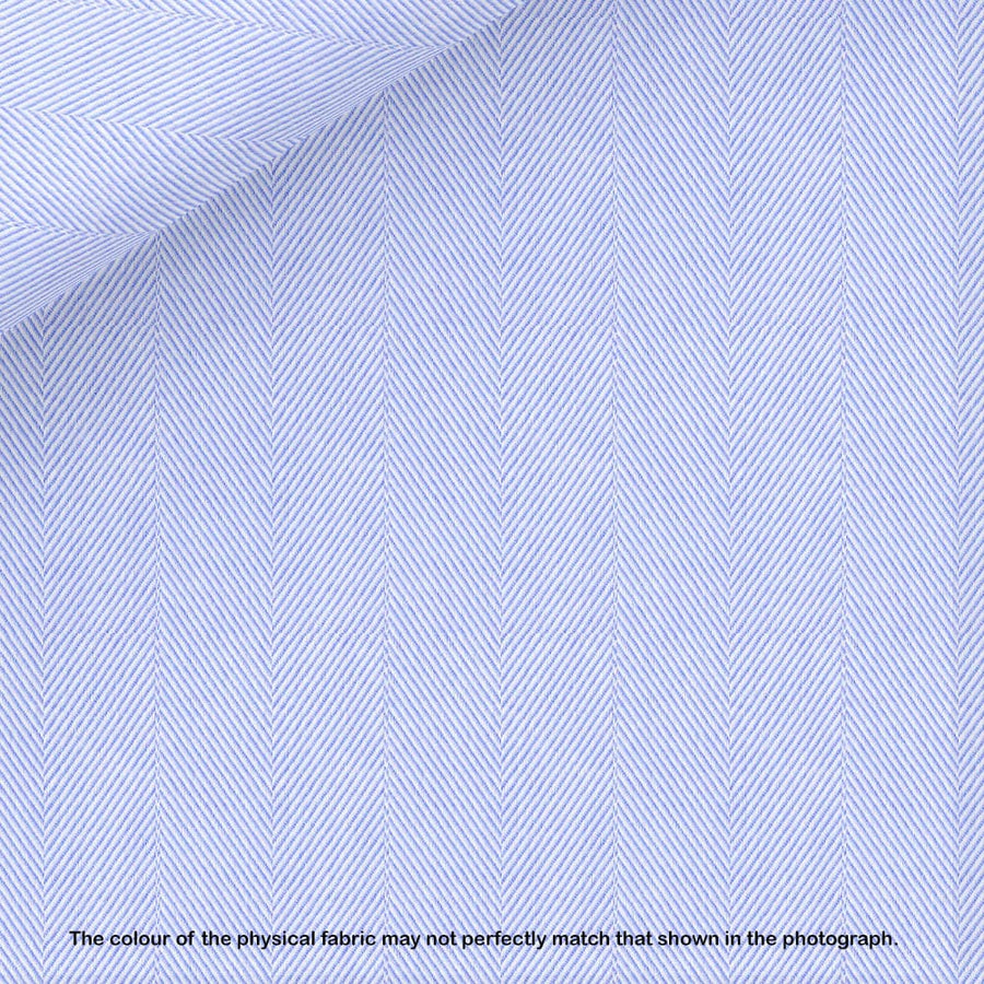 Thomas Mason Light Blue Herringbone Dress Shirt fabric for a custom shirt