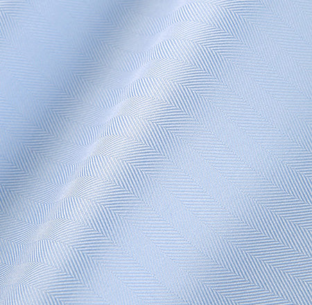 Light Blue Royal Herringbone Dress Shirt fabric for a custom shirt