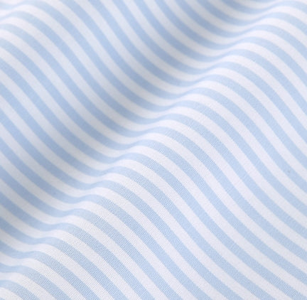 Light Blue Stripe Poplin Dress Shirt fabric for a custom shirt