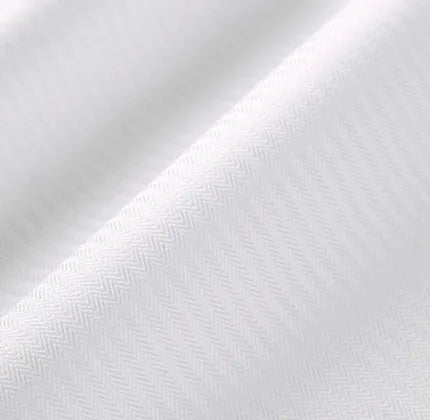 White Micro Royal Herringbone Dress Shirt fabric for a custom shirt