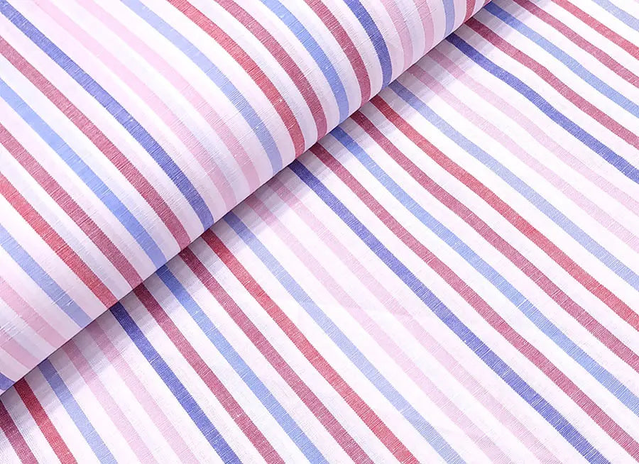 Multi-Stripe Linen Shirt fabric for a custom shirt