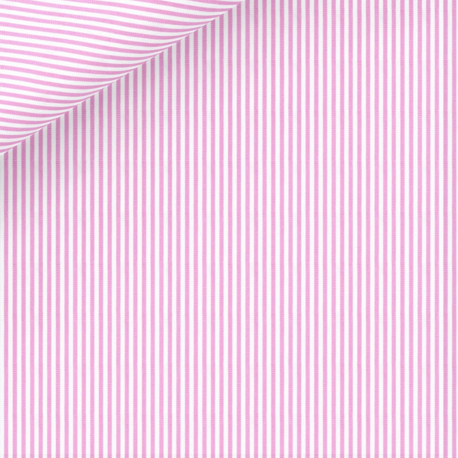 Pink and White Stripe Dress Shirt fabric for a custom shirt