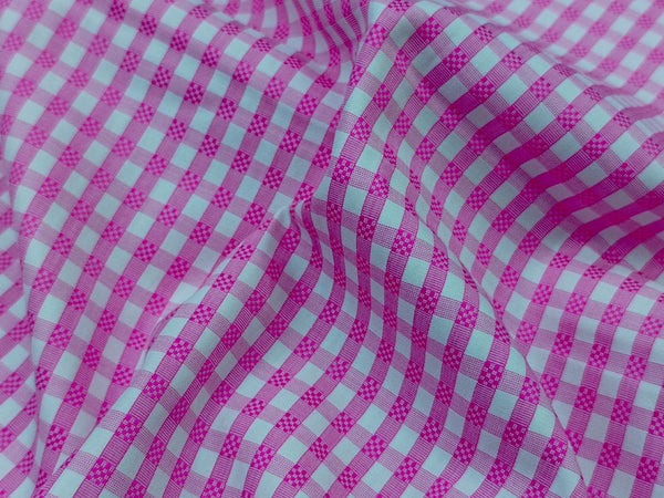 Pink Self Check Dress Shirt fabric for a custom shirt