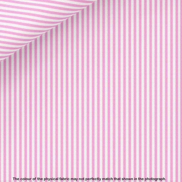 Thomas Mason Pink Stripe Twill Dress Shirt fabric for a custom shirt