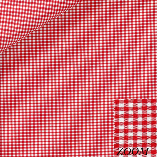 Red Gingham Dress Shirt fabric for a custom shirt