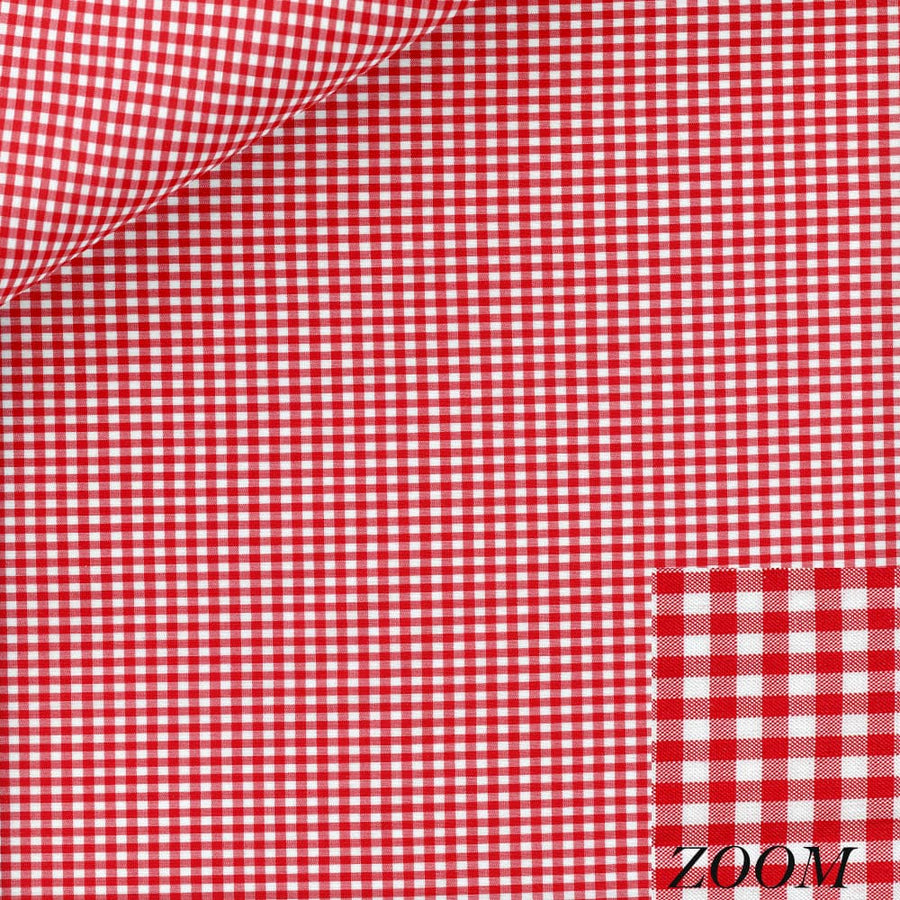 Red Gingham Dress Shirt fabric for a custom shirt