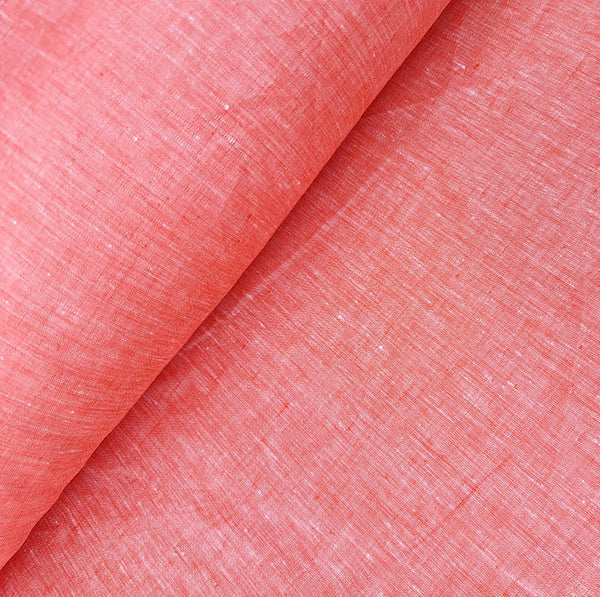 Coral Linen Shirt fabric for a custom shirt