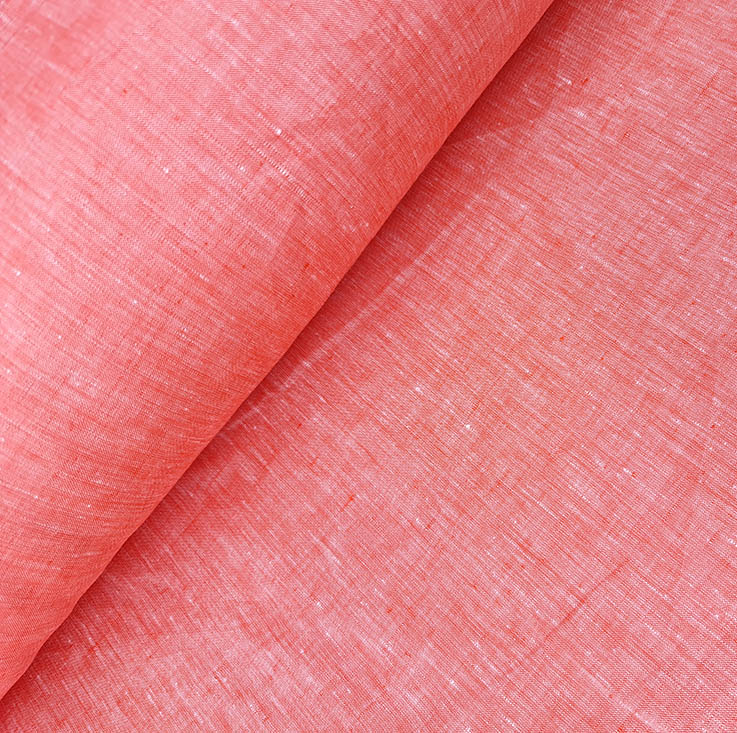 Coral Linen Shirt fabric for a custom shirt
