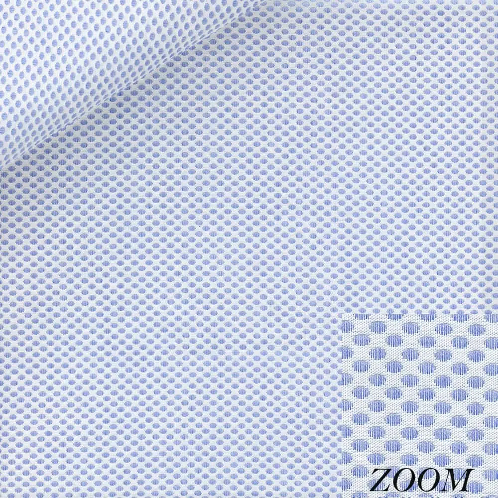 Sky Blue Polka Dot Jacquard Dress Shirt fabric for a custom shirt