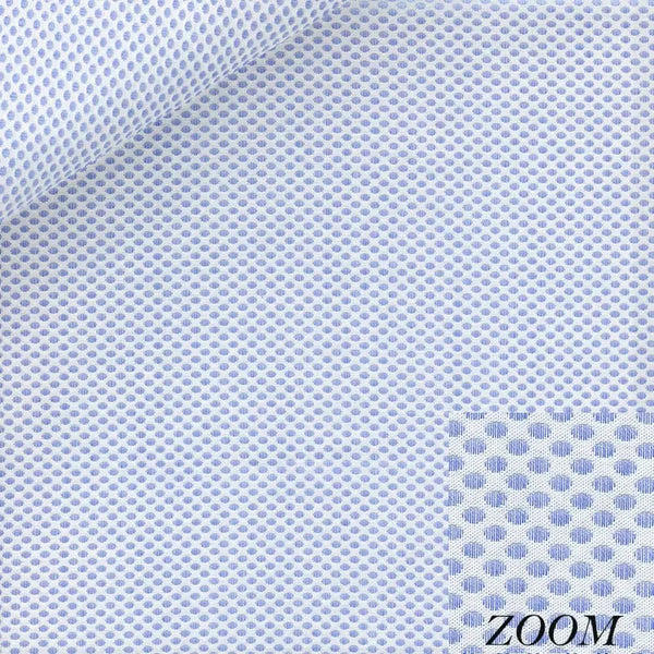 Sky Blue Polka Dot Jacquard Dress Shirt fabric for a custom shirt
