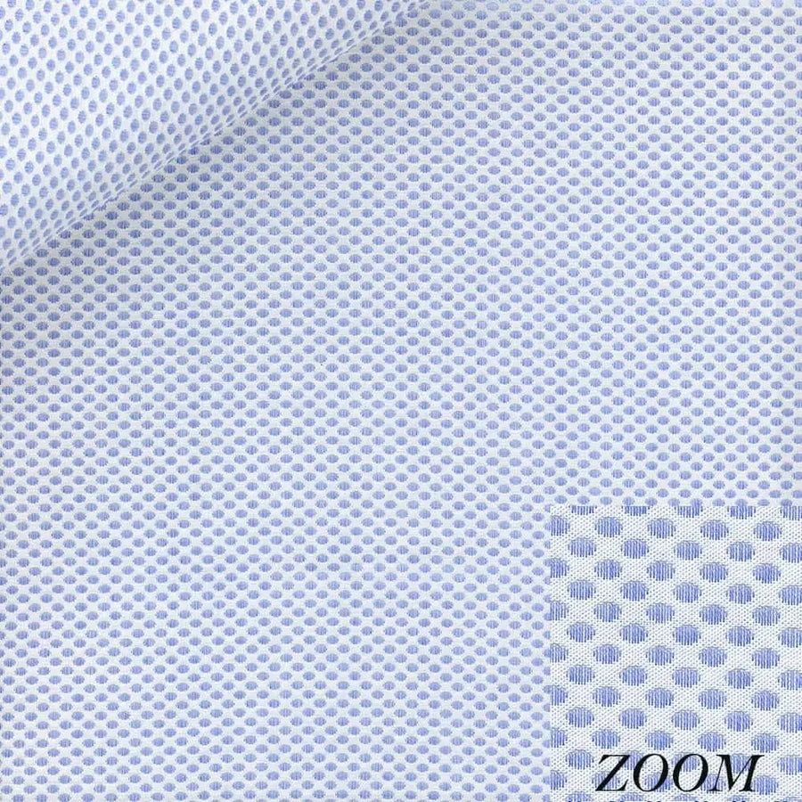 Sky Blue Polka Dot Jacquard Dress Shirt fabric for a custom shirt