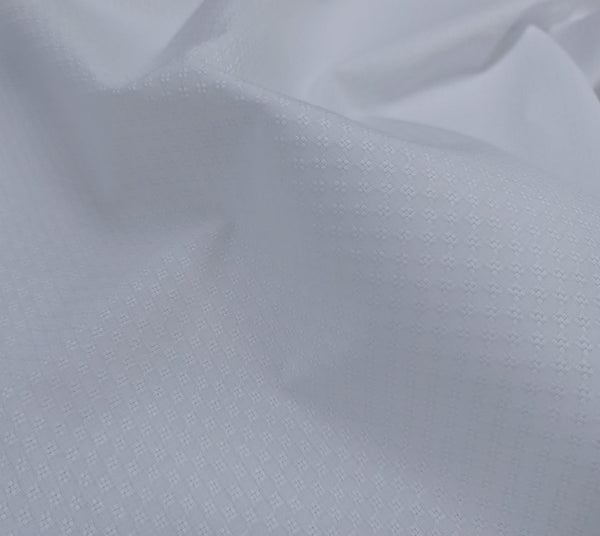 White Self-Pattern Dobby Dress Shirt fabric for a custom shirt