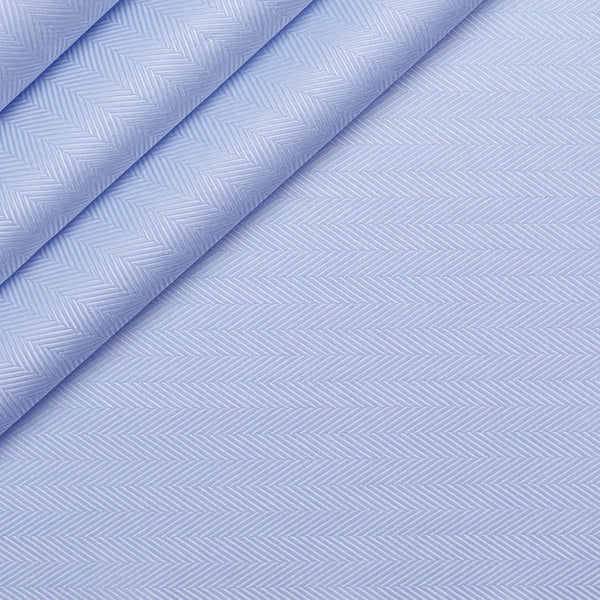 Sky Blue Herringbone Dress Shirt fabric for a custom shirt
