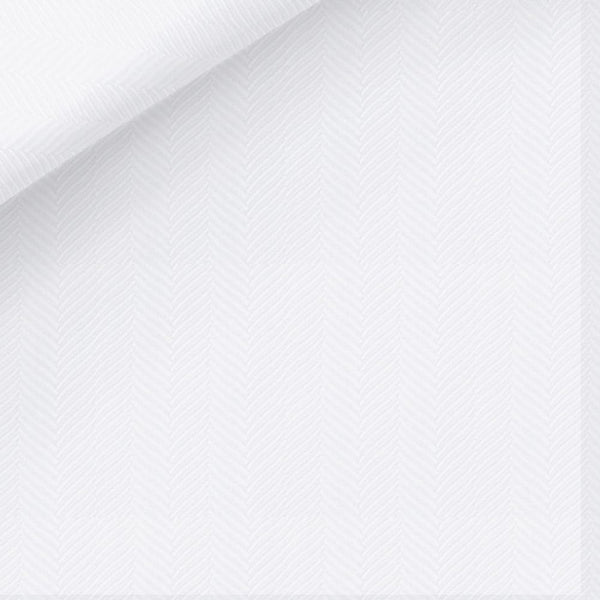 White Fine Herringbone Dress Shirt fabric for a custom shirt