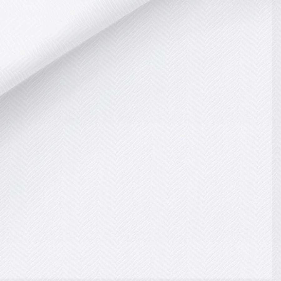 White Fine Herringbone Dress Shirt fabric for a custom shirt