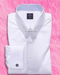 White Pin Collar Dress Shirt for Men