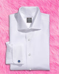 White Twill French Cuff Dress Shirt for Men