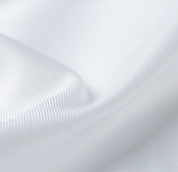 White Wide Twill 2-Ply Dress Shirt fabric for a custom shirt