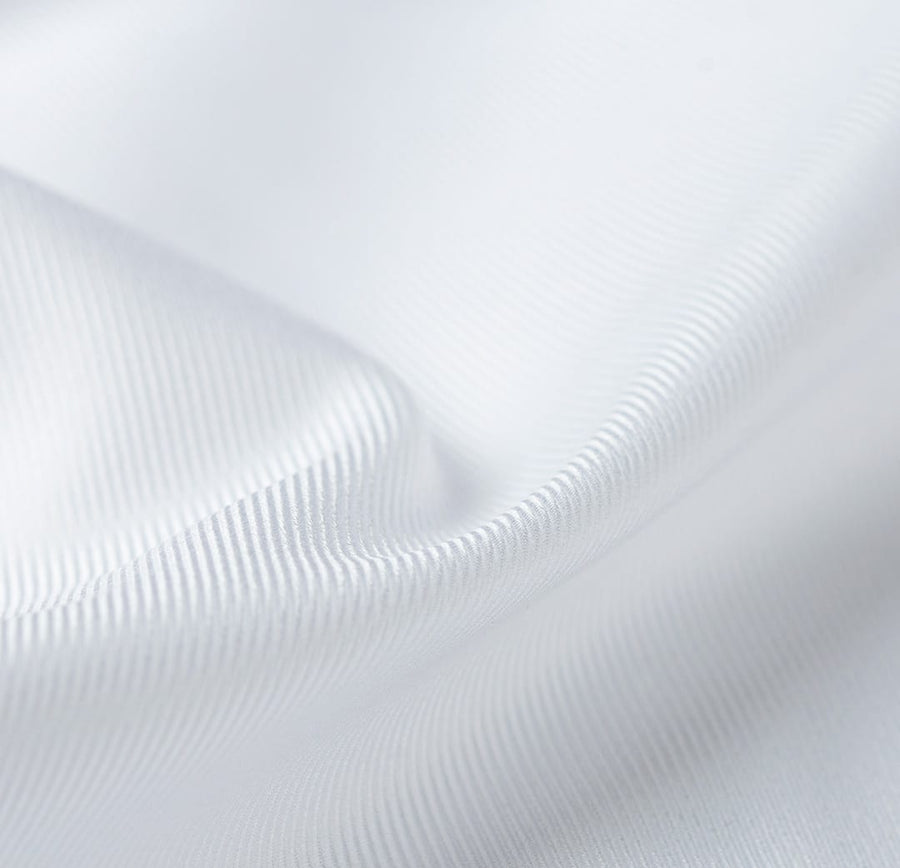 White Wide Twill 2-Ply Dress Shirt fabric for a custom shirt